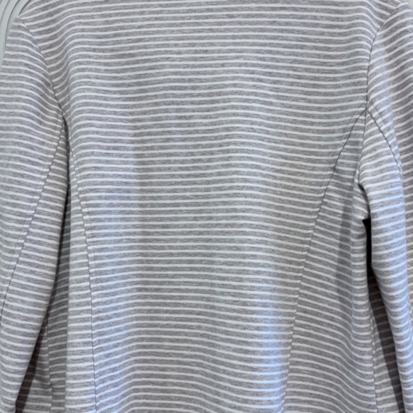 Tommy Hilfiger Women's Gray White Stripe SZ L Open Front Military Band Jacket - Picture 13 of 16